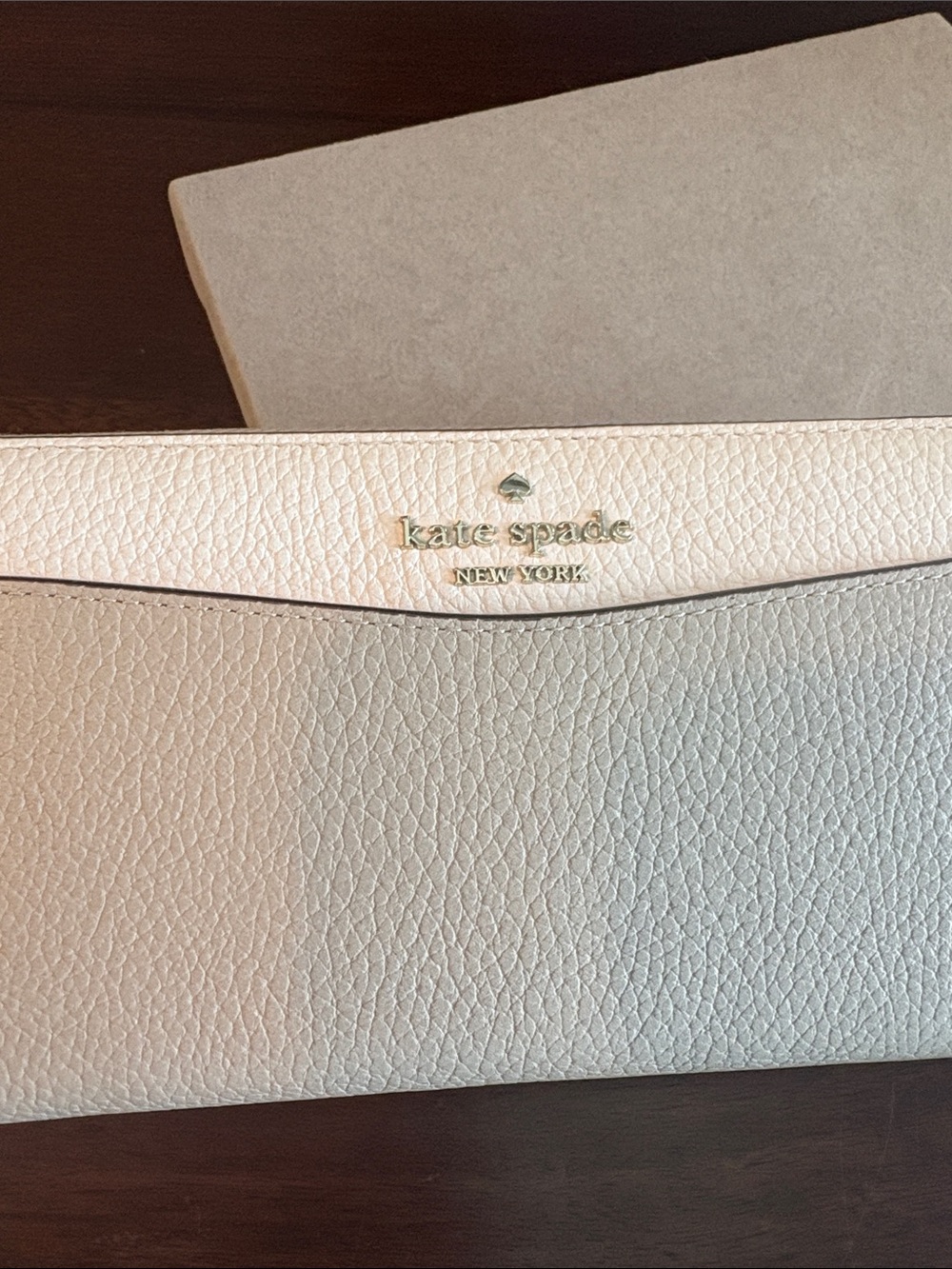 kate spade Cream and White Pebbled Leather Zip Wallet - Picture 4 of 17